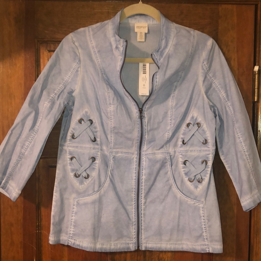 NWT light blue 3/4 sleeve Zenergy by Chico jacket